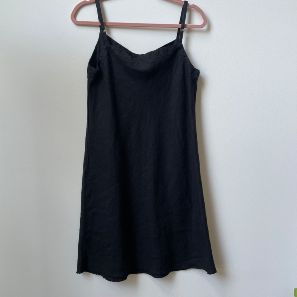 Artemesia NEW 100% Linen Black Slip Dress S